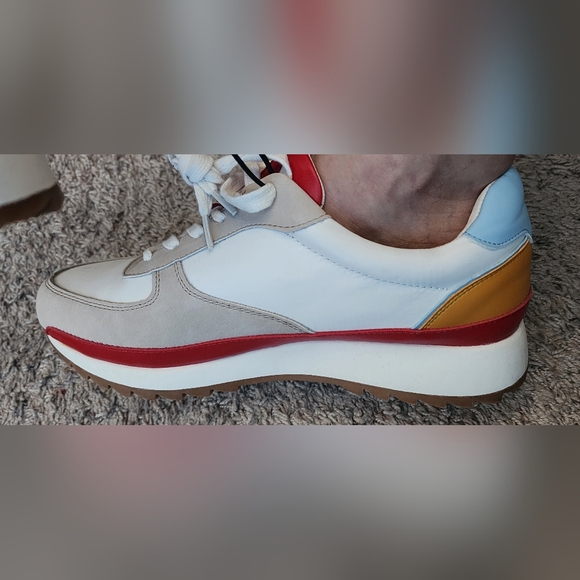 Women's White, Red And Gold Sneakers - Picture 4 of 5